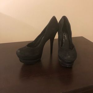 Jessica Simpson Black Suede Pumps - Sz 8/38